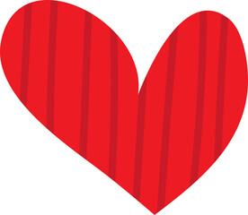 Heart symbols isolated on a white background Red hand drawn icons for love, wedding, Valentine's day or other romantic design. 