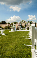 wedding table in the garden outdoor