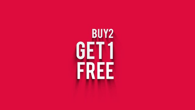 Buy 2 get 1 Free motion graphics animation