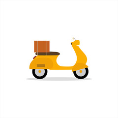 Fototapeta na wymiar Online delivery service concept, delivery home and office. Warehouse, scooter. Vector illustration