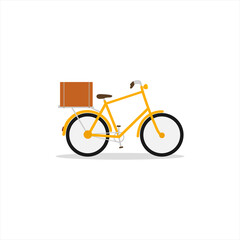 Online delivery service concept, delivery home and office. Warehouse, bike. Vector illustration