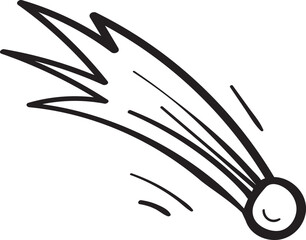Flying asteroid doodle. Vector clip art illustration © Mei_Yuan