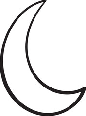 The crescent moon is a simple doodle. Vector clip art illustration