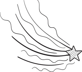 Elegant star comet. Vector clip art illustration