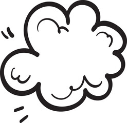 Cloud in a primitive style. Vector clip art illustration