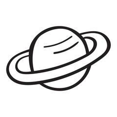 Planet saturn In cartoon style. Vector clip art illustration