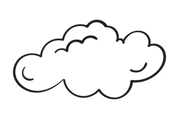 Fluffy cartoon cloud. Vector clip art illustration