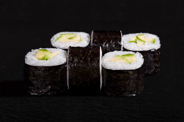 Rolls with nori, rice and avocado