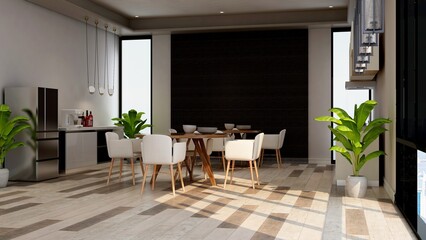 office pantry area 3d render interior design