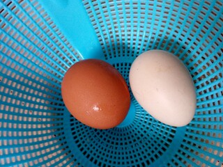 eggs on blue