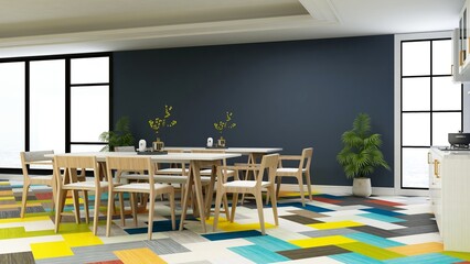 office pantry area 3d render interior design