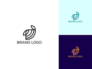 ILLUSTRATION LEAF LINE SIMPLE MODERN LOGO DESIGN VECTOR