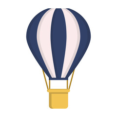 Flat icon hot air balloon isolated on white background. Vector illustration.