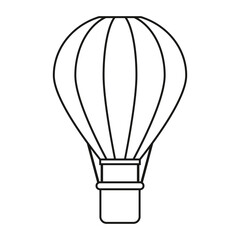 Line icon hot air balloon isolated on white background. Vector illustration.