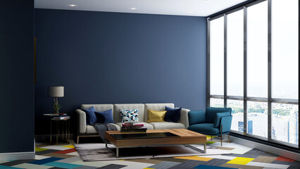office wooden lobby waiting room for company wall logo mockup