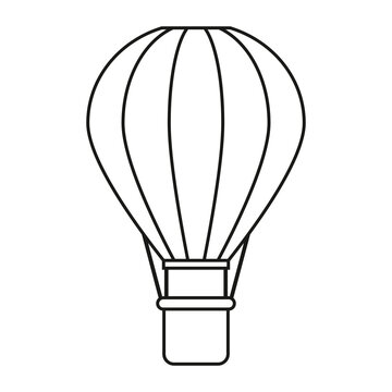 Line icon hot air balloon isolated on white background. Vector illustration.