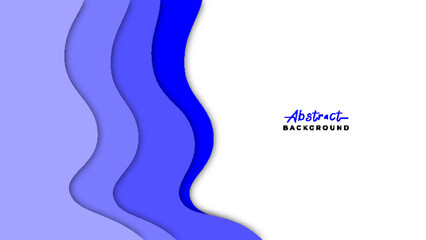 Abstract blue wave background papercut style