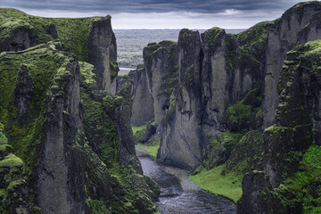 fjadrargljufur canyon in southern iceland