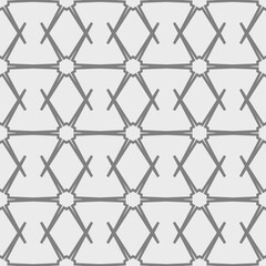 Monochrome seamless pattern with geometric ornament.