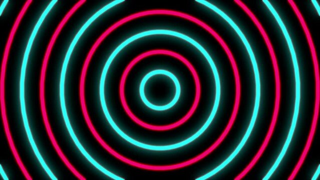 abstract neon blue and pink background with circles