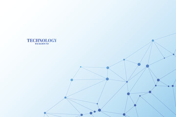 Abstract Technology Background. Network Connection. Social Media Banner. Vector