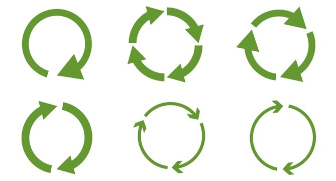 set of recycling icons. recycle logo symbol.Set recycle signs. vector illustration