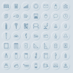 ニューモーフィズムビジネスアイコンセット