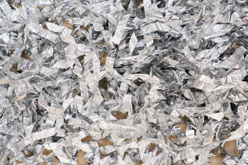 tapes of foil paper for paper show. background and texture.