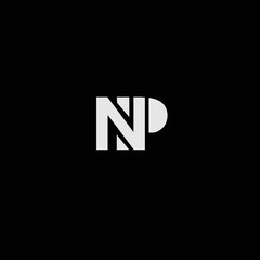 Creative Professional Trendy and Minimal Letter NP Logo Design in Black and White Color, Initial Based Alphabet Icon Logo in Editable Vector Format © Anam
