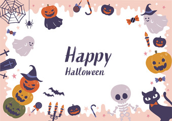 ハロウィン　カボチャとお化けの背景