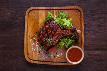 Grilled beef steak on the bone