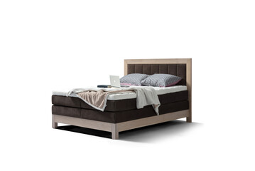 double bed on white backdrop