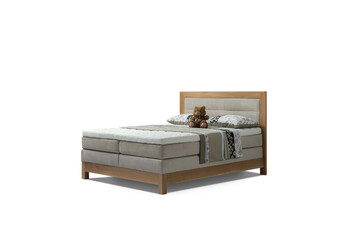 double bed on white backdrop