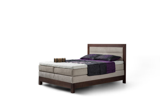 double bed on white backdrop