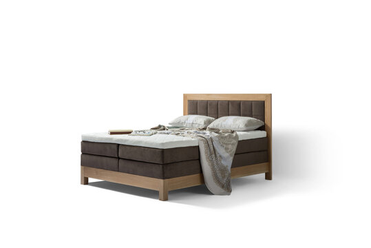 double bed on white backdrop