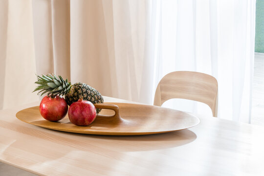 table setting with exotic fruit