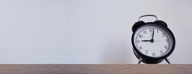 Analog alarm clock pointing at hours, minutes, seconds to display time - Photo of digital timer for website, deadline, illustration, banner, meeting - 9am 9pm day and night time, early, late