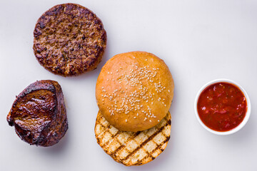 Meat cutlet with beef steak