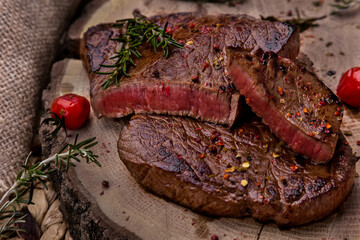 BBQ steak beef slices
