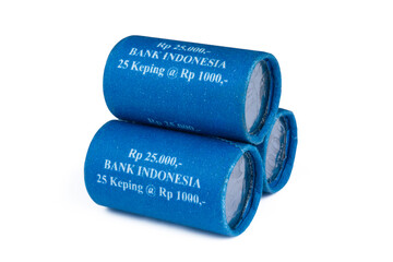 Indonesian coin one thousand rupiah isolated on white background