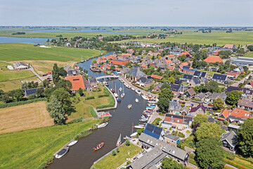 Fototapeta premium Aerial from the village Gaastmeer in Friesland the Netherlands