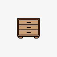 Drawers icon isolated on white