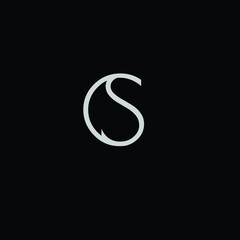 Obraz premium Creative Professional Trendy and Minimal Letter CS Logo Design in Black and White Color, Initial Based Alphabet Icon Logo in Editable Vector Format