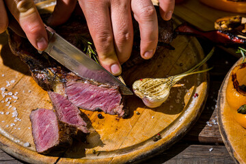 Grilled beef steak on the bone