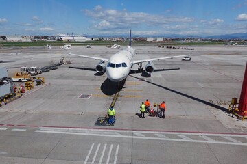 passenger aircraft at the airport