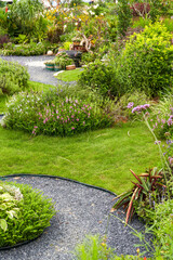Landscape design of flowers and plants for modern flower gardens