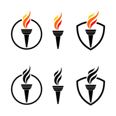 torch emblem logo vector