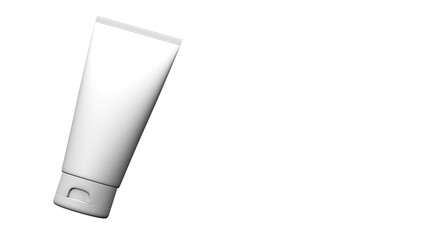 Tube Cosmetic cream lotion packaging with blank space 3D illustration rendering object for mockup