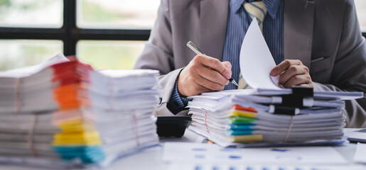 business documents businessman check legal document review Prepare documents or analysis reports,...