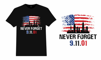 Fototapeta premium Never Forget 911 - Twin Tower Design